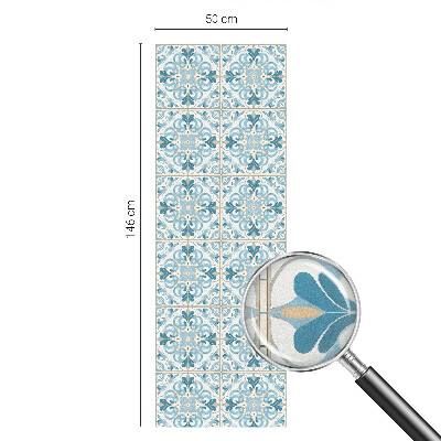 Samolepiaca vitráž na okno a dvere Kvetinové dlaždice