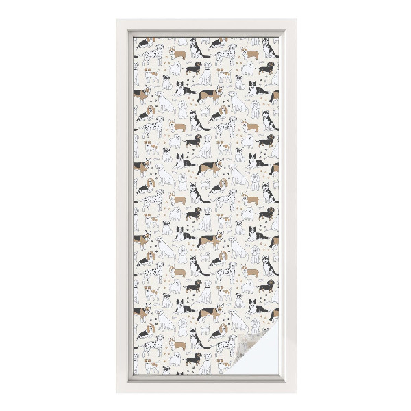 Privátna fólia na okno vitrážová Vzory psov