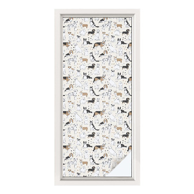 Privátna fólia na okno vitrážová Vzory psov