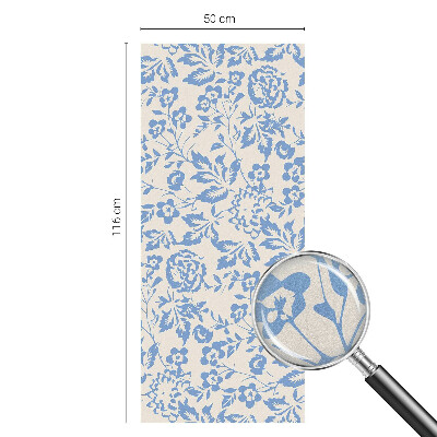 Samolepiaca vitráž na okno a dvere Kvety listy