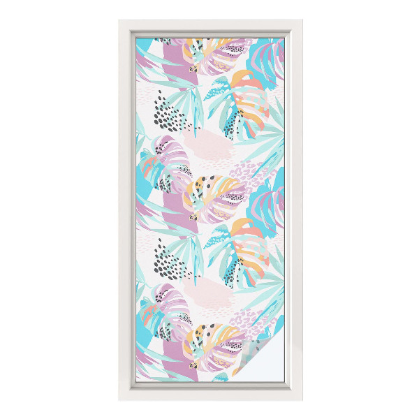 Privátna fólia na okno vitrážová Abstraktná džungľa