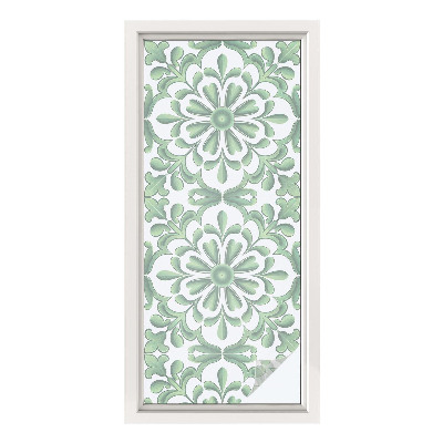 Samolepiaca vitráž na okno a dvere Zelené listy