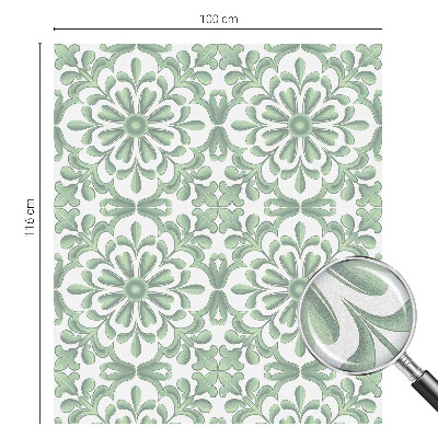 Samolepiaca vitráž na okno a dvere Zelené listy