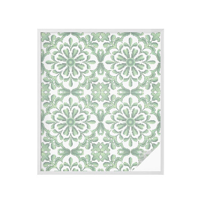 Samolepiaca vitráž na okno a dvere Zelené listy