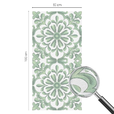 Samolepiaca vitráž na okno a dvere Zelené listy