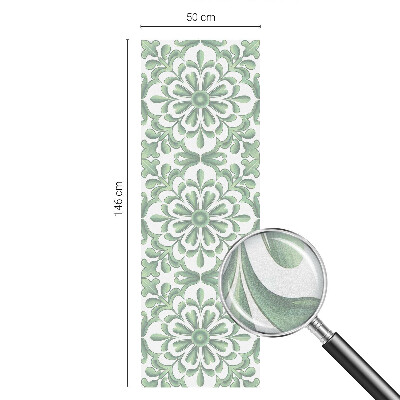 Samolepiaca vitráž na okno a dvere Zelené listy