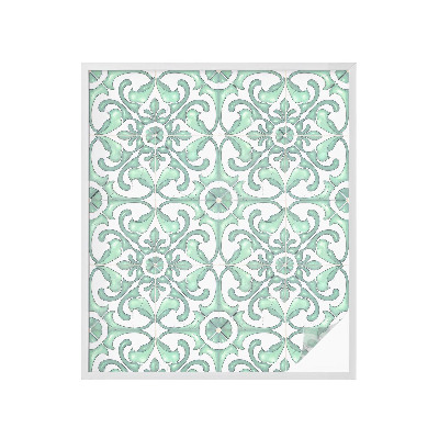 Privátna fólia na okno vitrážová Zelená symetria