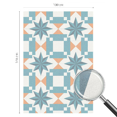 Samolepiaca vitráž na okno a dvere Modré hviezdy