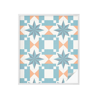 Samolepiaca vitráž na okno a dvere Modré hviezdy