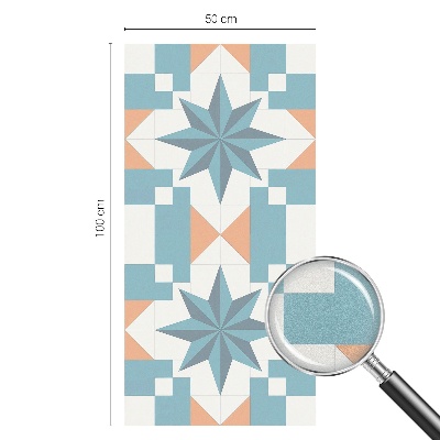 Samolepiaca vitráž na okno a dvere Modré hviezdy