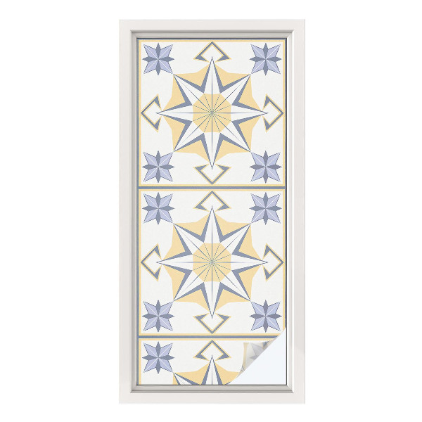 Samolepiaca vitráž na okno a dvere Geometrické hviezdy