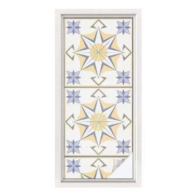 Samolepiaca vitráž na okno a dvere Geometrické hviezdy