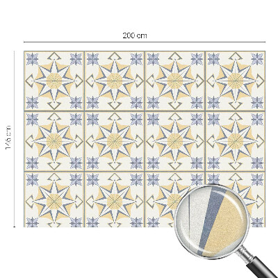 Samolepiaca vitráž na okno a dvere Geometrické hviezdy