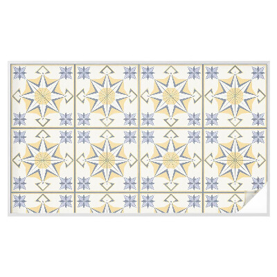 Samolepiaca vitráž na okno a dvere Geometrické hviezdy