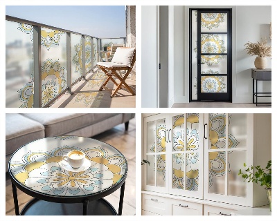 Dekoračná fólia na sklo vitráž Farebné mandaly