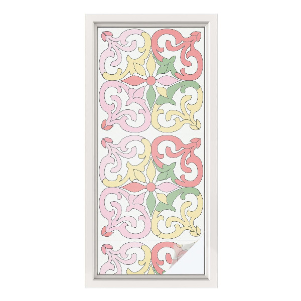 Samolepiaca fólia na sklo Kvetinové ornamenty