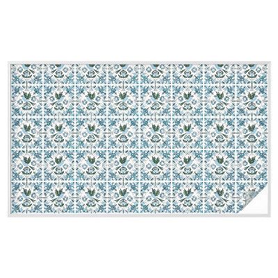 Samolepiaca vitráž na okno a dvere Modré kvety