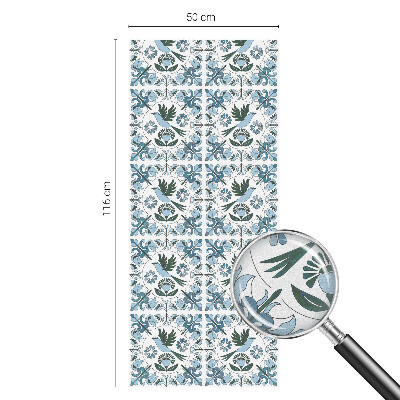 Samolepiaca vitráž na okno a dvere Modré kvety