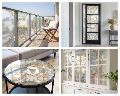 Dekoračná fólia na sklo vitráž Boho mandaly