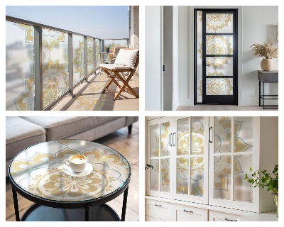 Fólia na okno na ochranu súkromia Kvetinová mandala