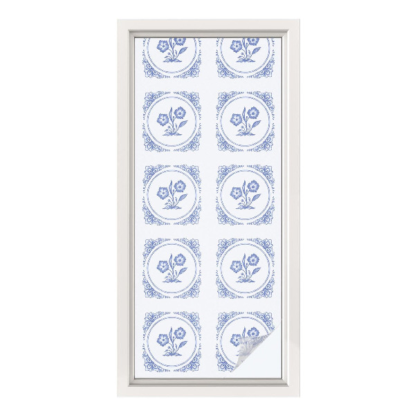 Samolepiaca vitráž na okno a dvere Jemné kvety