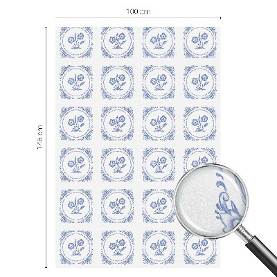 Samolepiaca vitráž na okno a dvere Jemné kvety