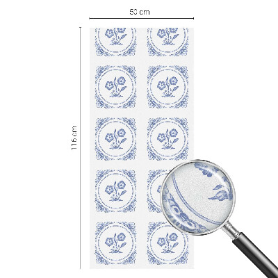 Samolepiaca vitráž na okno a dvere Jemné kvety