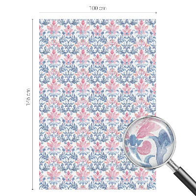 Samolepiaca vitráž na okno a dvere Kvetinová symetria