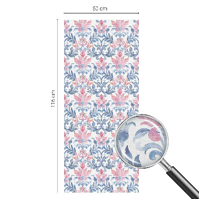 Samolepiaca vitráž na okno a dvere Kvetinová symetria