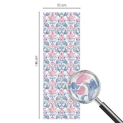 Samolepiaca vitráž na okno a dvere Kvetinová symetria