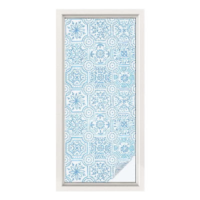 Fólia na okno na ochranu súkromia Modré dlaždice