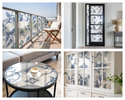 Samolepiaca fólia na sklo Kvetinový ornament