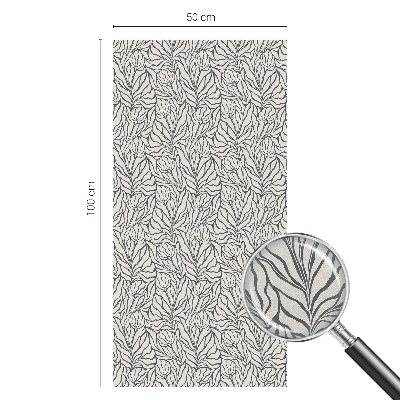 Samolepiaca vitráž na okno a dvere Listy kvety