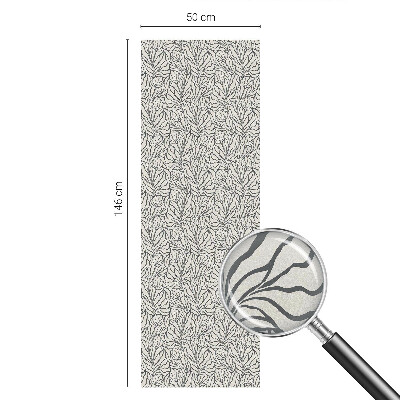 Samolepiaca vitráž na okno a dvere Listy kvety