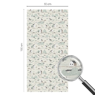 Dekoračná fólia na sklo vitráž Idylická dedinka