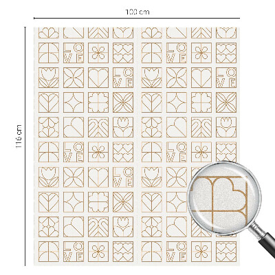 Samolepiaca vitráž na okno a dvere Geometrická láska