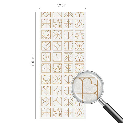 Samolepiaca vitráž na okno a dvere Geometrická láska