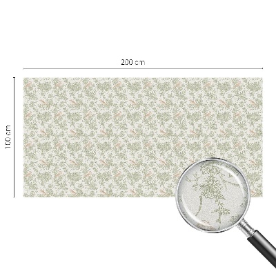 Samolepiaca vitráž na okno a dvere Vtáky Rastliny