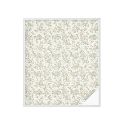 Samolepiaca vitráž na okno a dvere Vtáky Rastliny