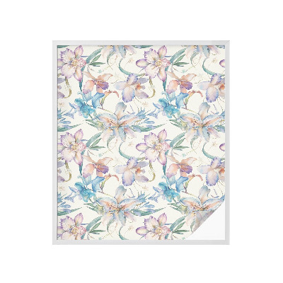 Samolepiaca vitráž na okno a dvere Kvetinový motív