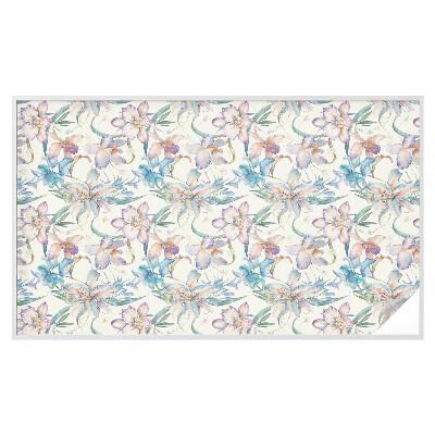 Samolepiaca vitráž na okno a dvere Kvetinový motív