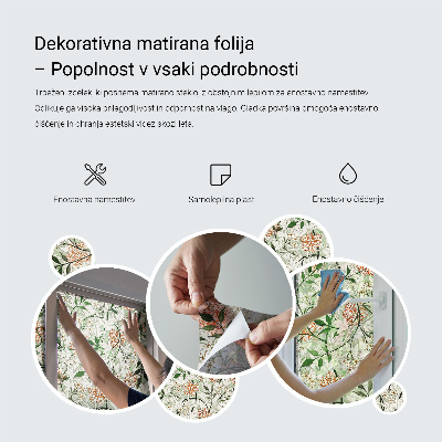 Samolepiaca vitráž na okno a dvere Kvetinový motív