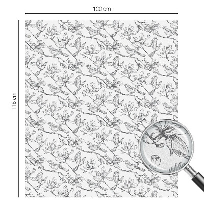 Samolepiaca fólia na sklo Vtáky a kvety