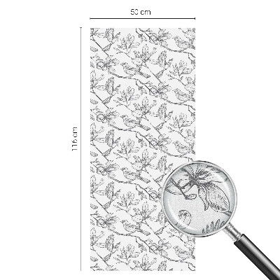 Samolepiaca fólia na sklo Vtáky a kvety