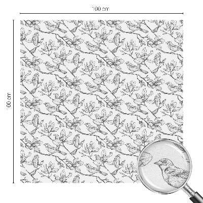 Samolepiaca fólia na sklo Vtáky a kvety