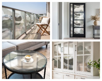 Fólia na okno na ochranu súkromia Organický vzor