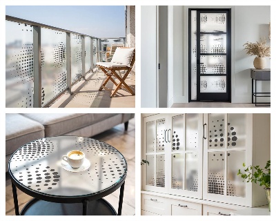 Dekoračná fólia na sklo vitráž Bodkované kruhy