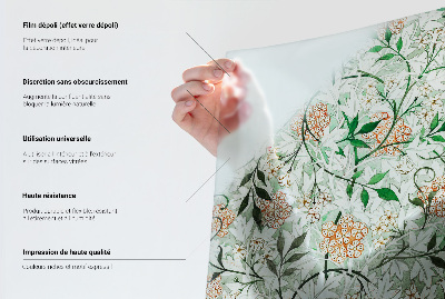 Privátna fólia na okno vitrážová Floristická elegancia