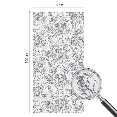 Privátna fólia na okno vitrážová Floristická elegancia