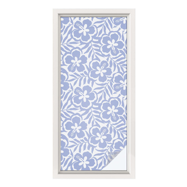 Samolepiaca vitráž na okno a dvere Kvety ibišteka